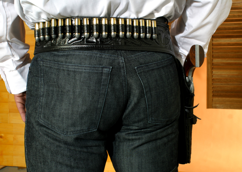 Western Holster Leder braun punziert