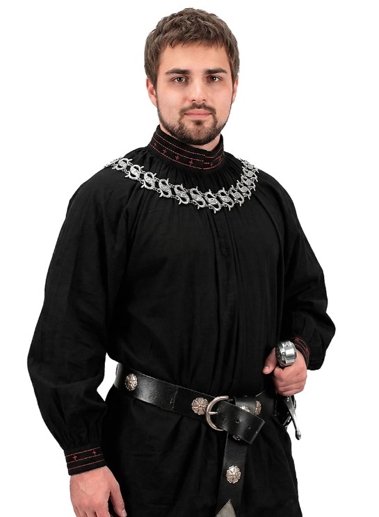 Tudor Hemd natur leicht schwarz