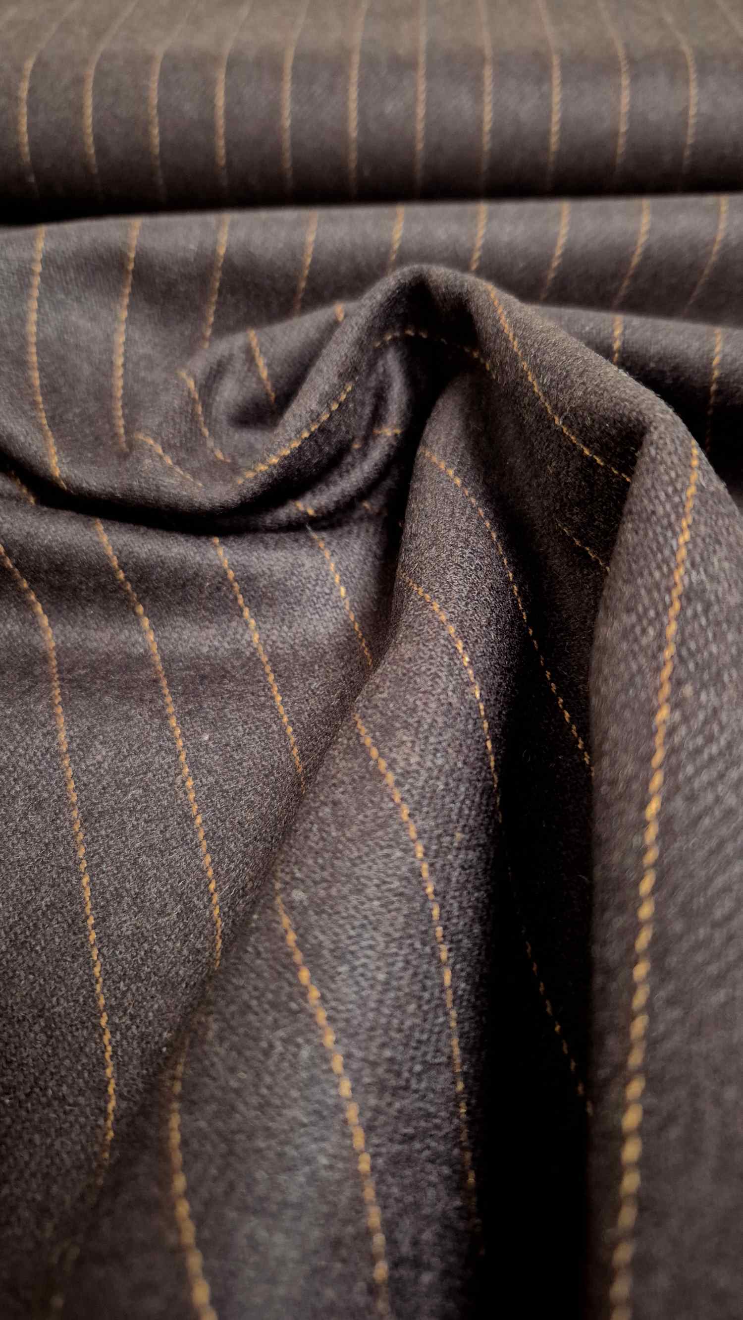 Tweed Stoff gestreift braun-rost