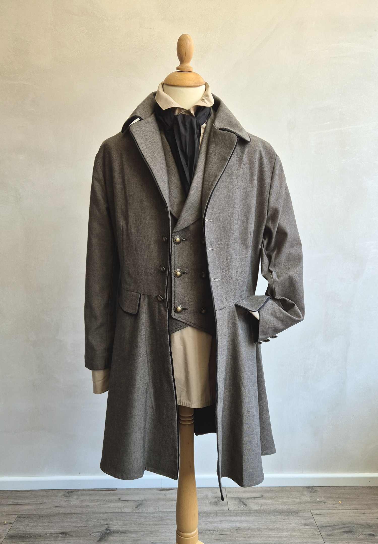Mantel Gehrock western django grau