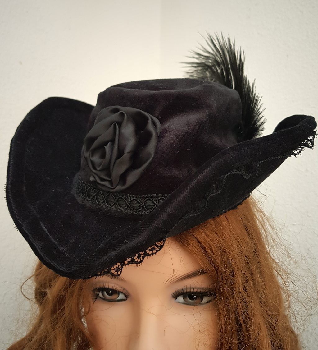 Zylinderhut Jeannette schwarz