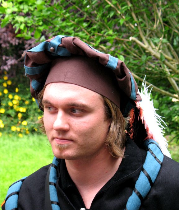 Barett Landsknecht braun petrol