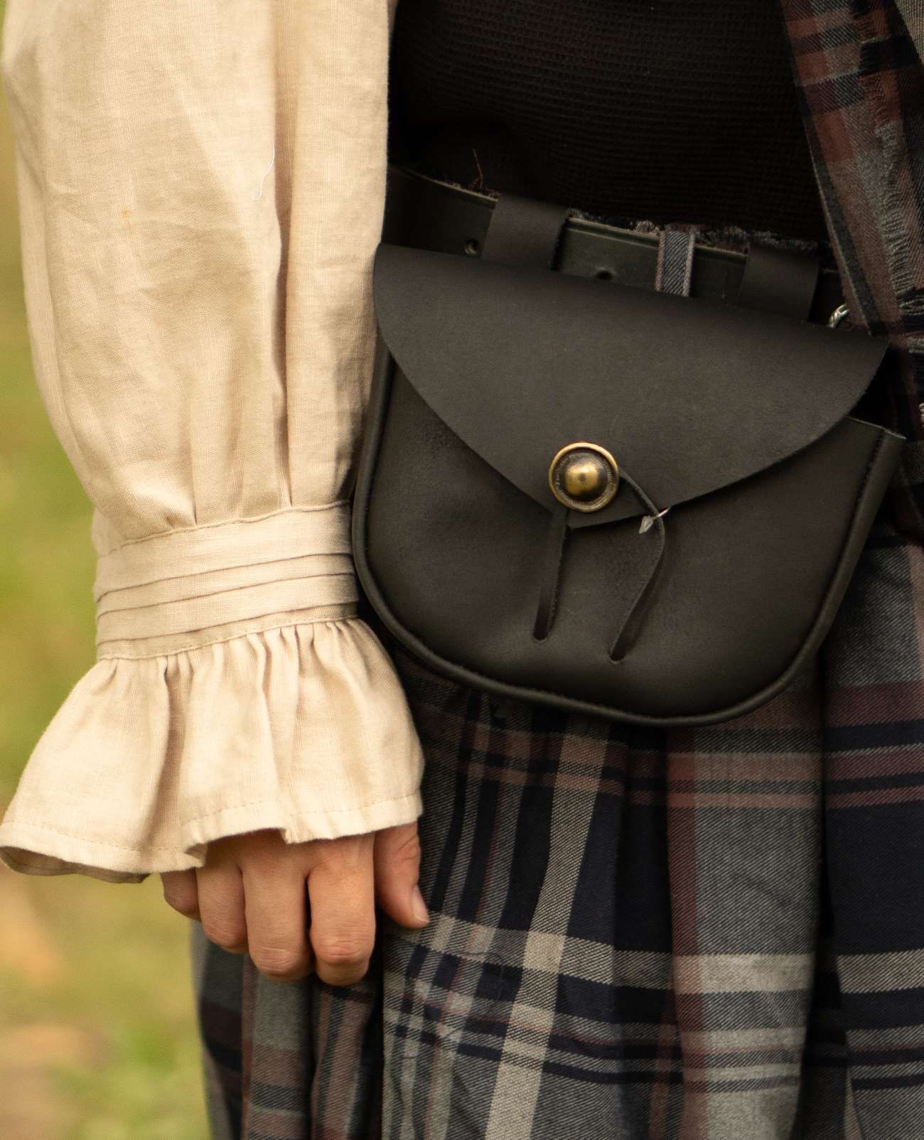 Ledertasche Uniformtasche schwarz