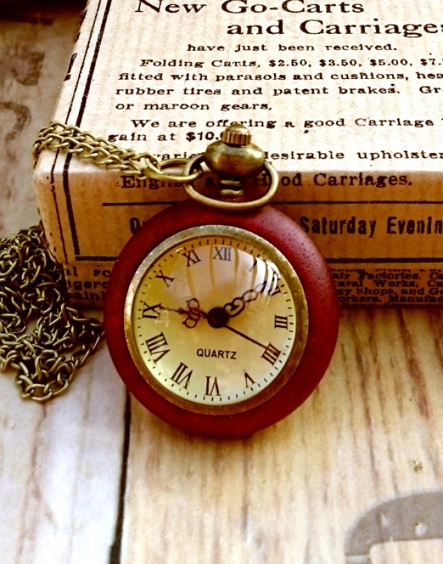 Steampunkuhr Holzoptik
