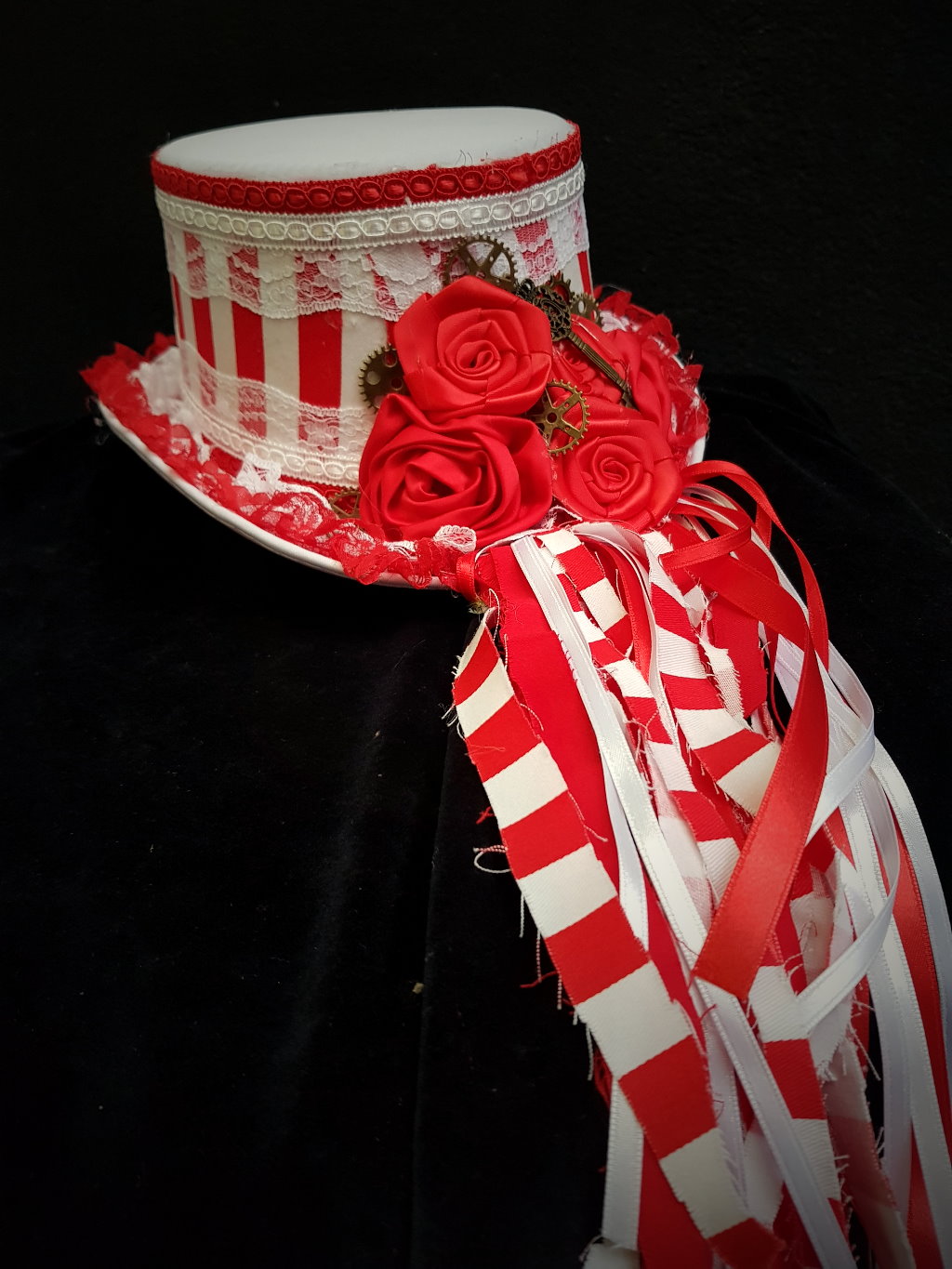 Zylinder Ruut-wiess Steampunk Rot