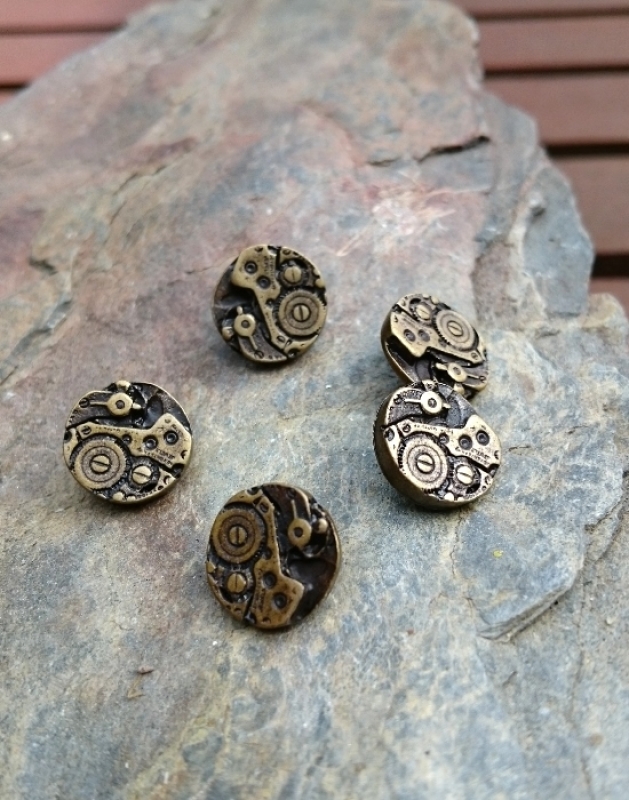 5 Knöpfe Steampunk 14mm