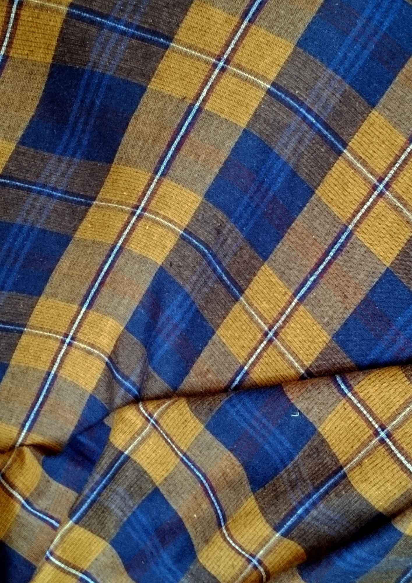 Tartan Kilt Stoff navy