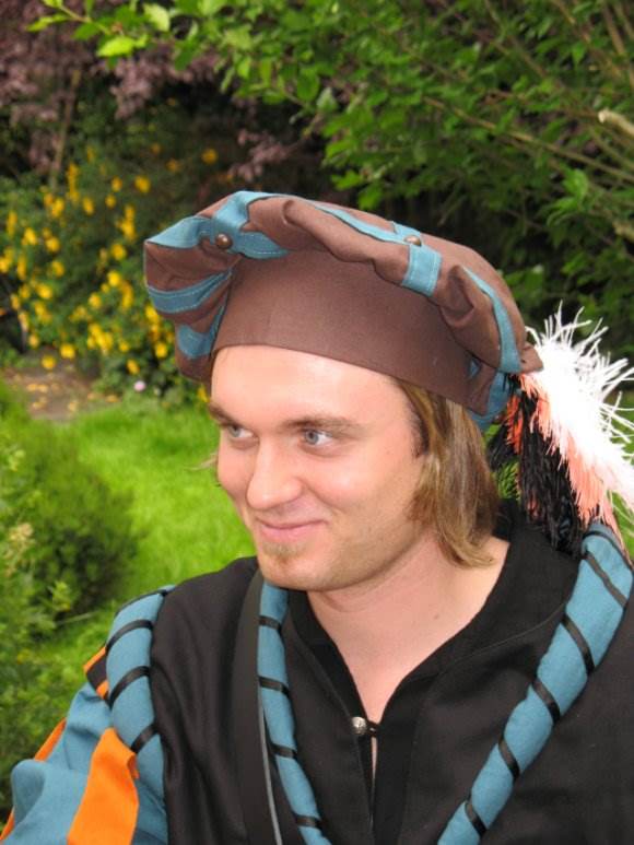 Barett Landsknecht braun petrol