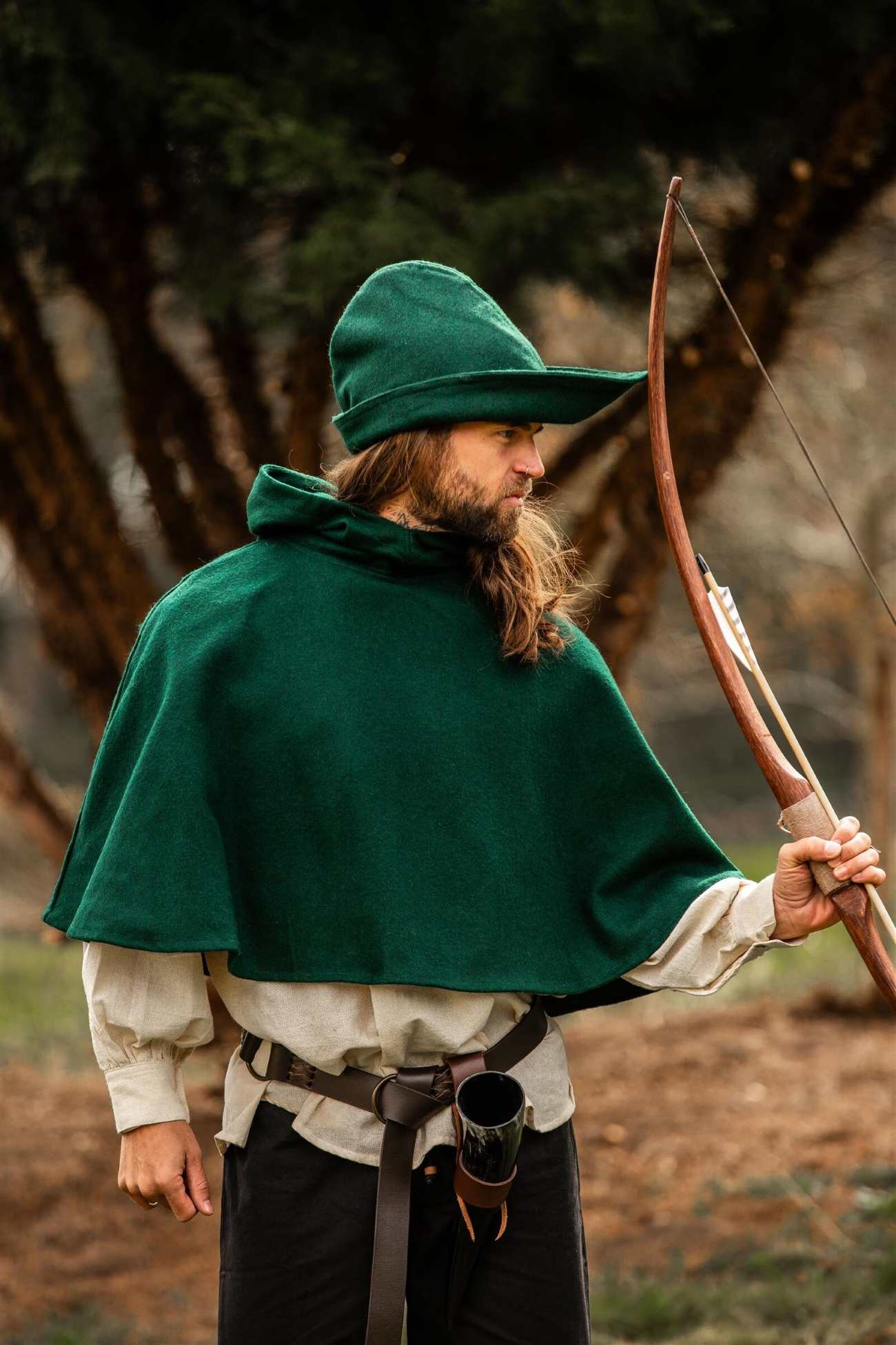  Peter Pan  mittelalterlicher Gugel grün