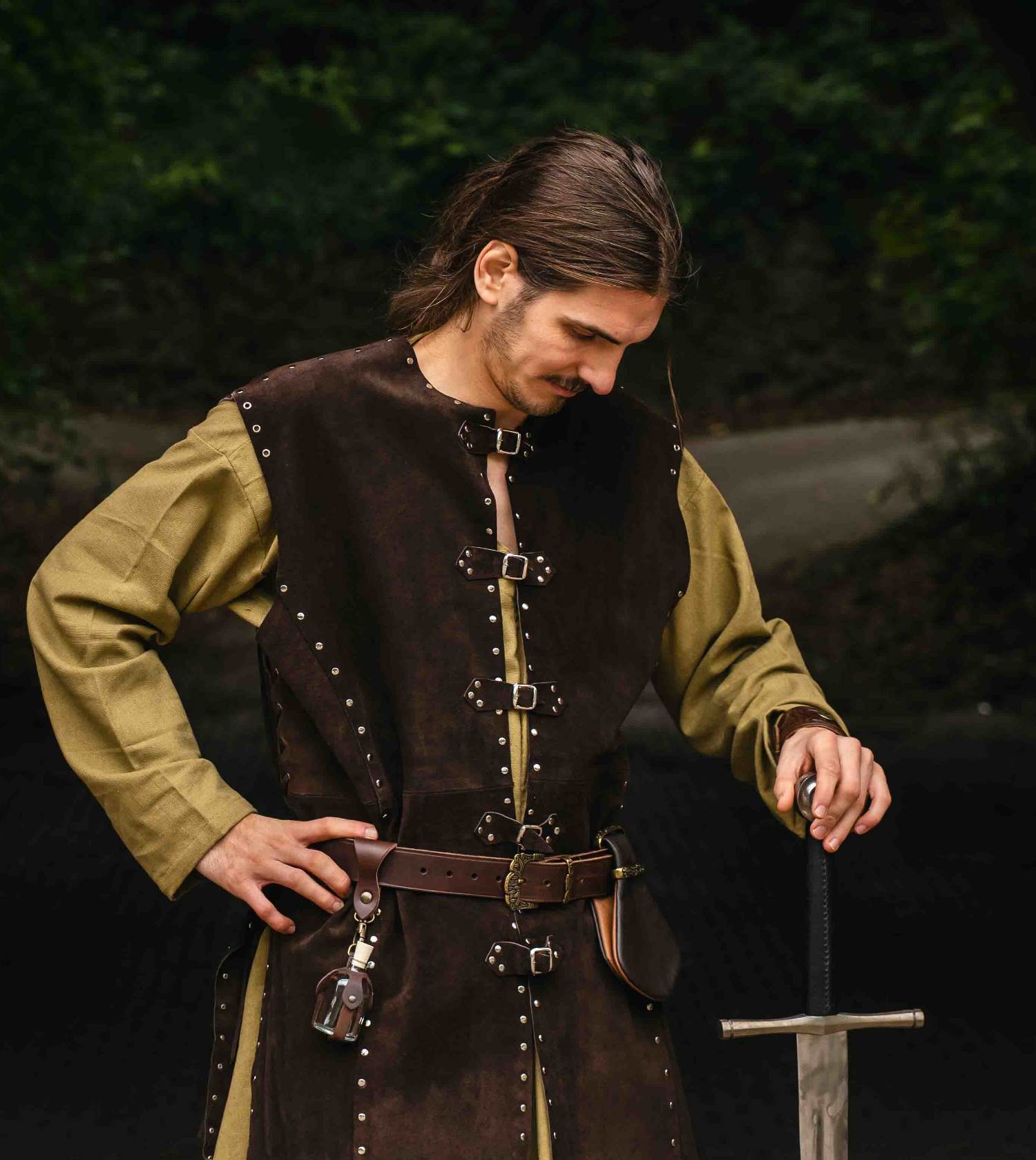 Kostüm Schwertkämpfer Lederweste