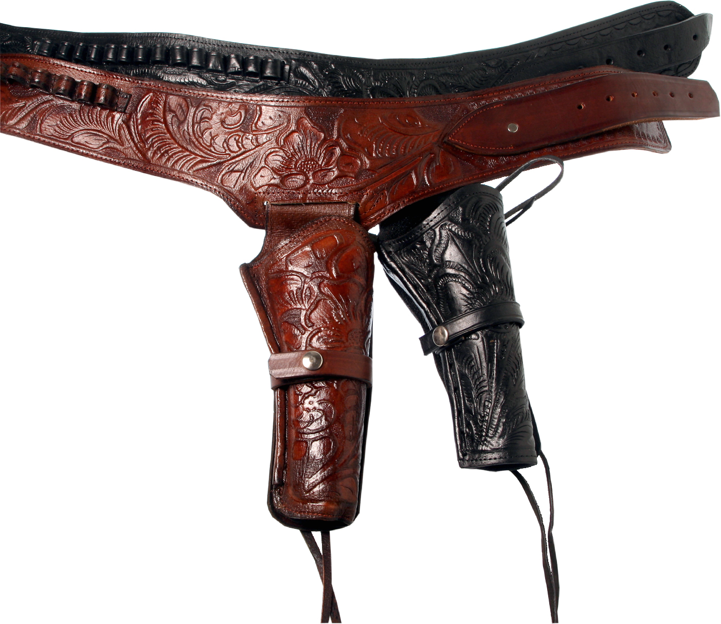 Western Holster Leder braun punziert
