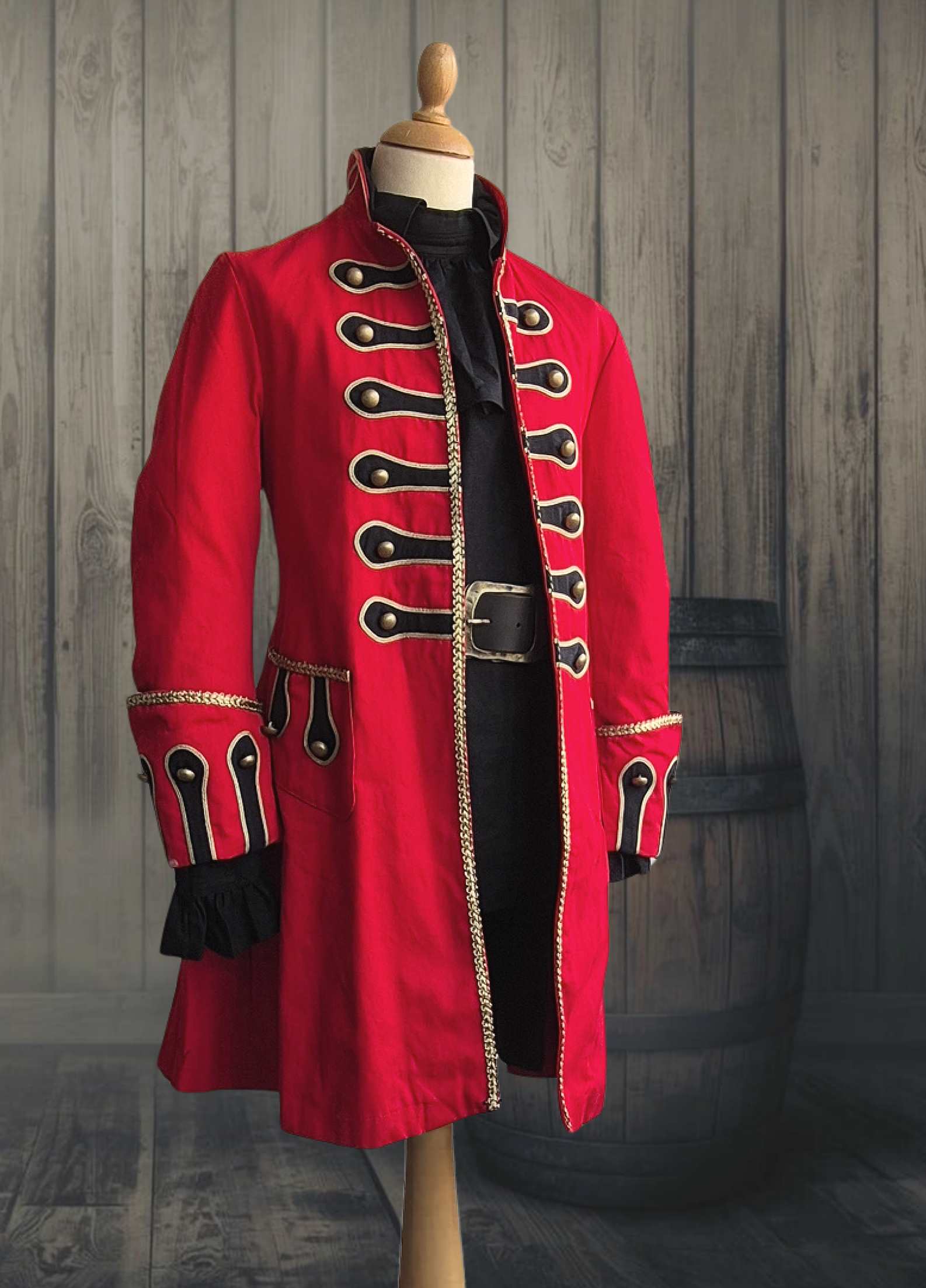 Piratenmantel Gehrock Morgan rot