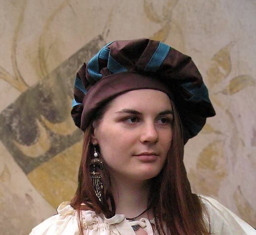 Barett Landsknecht braun petrol