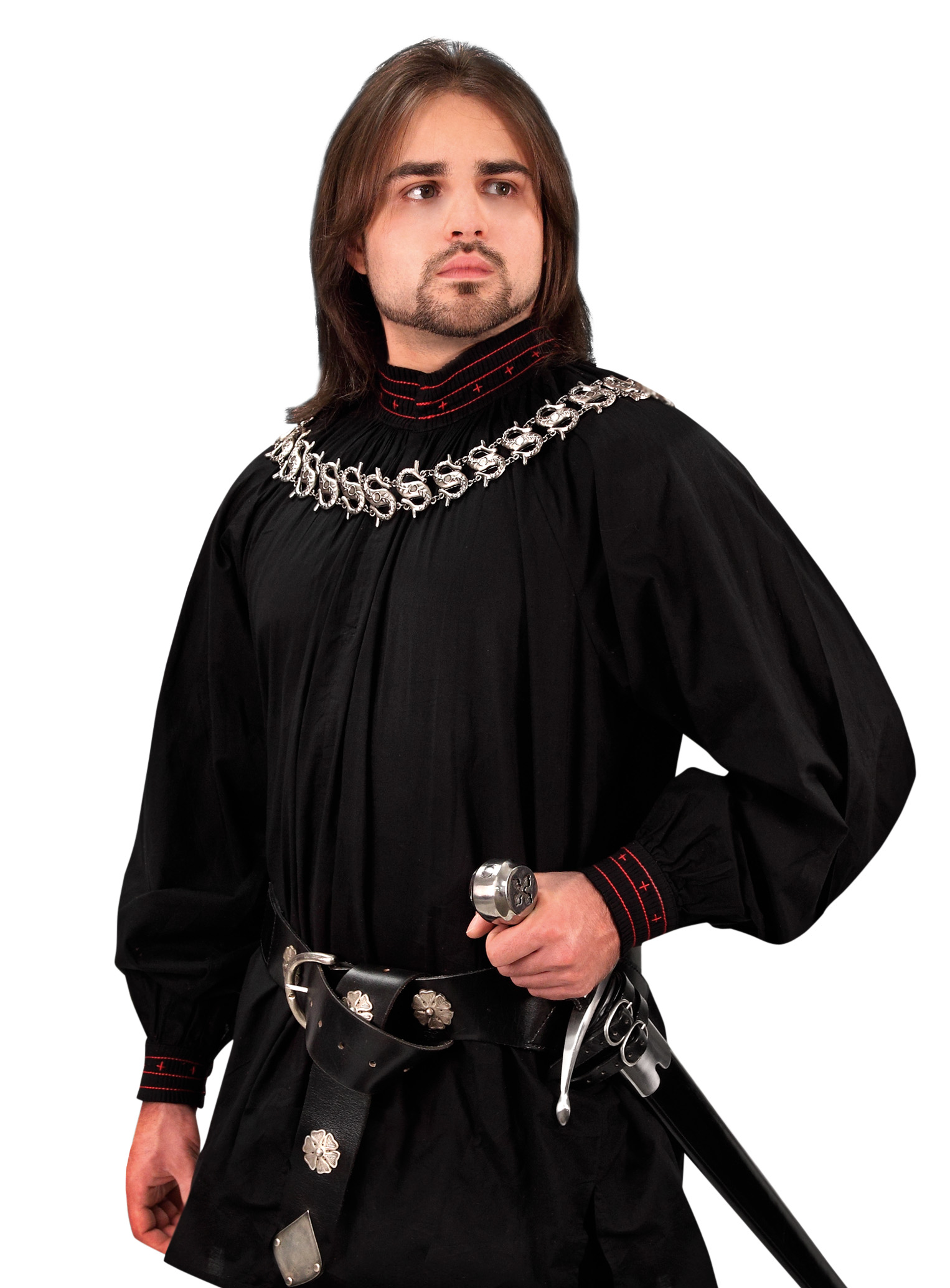 Tudor Hemd natur leicht schwarz