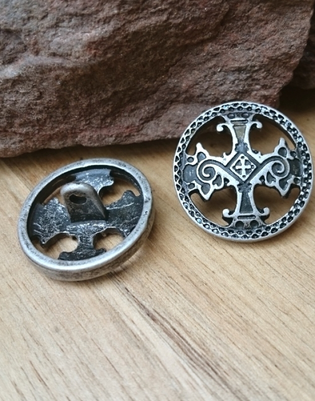 Knopf Kreuz Templer 22mm