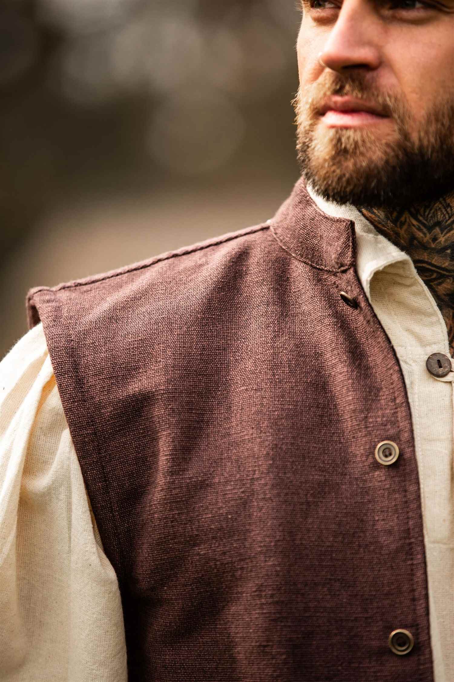 Weste Piraten baumwolle braun