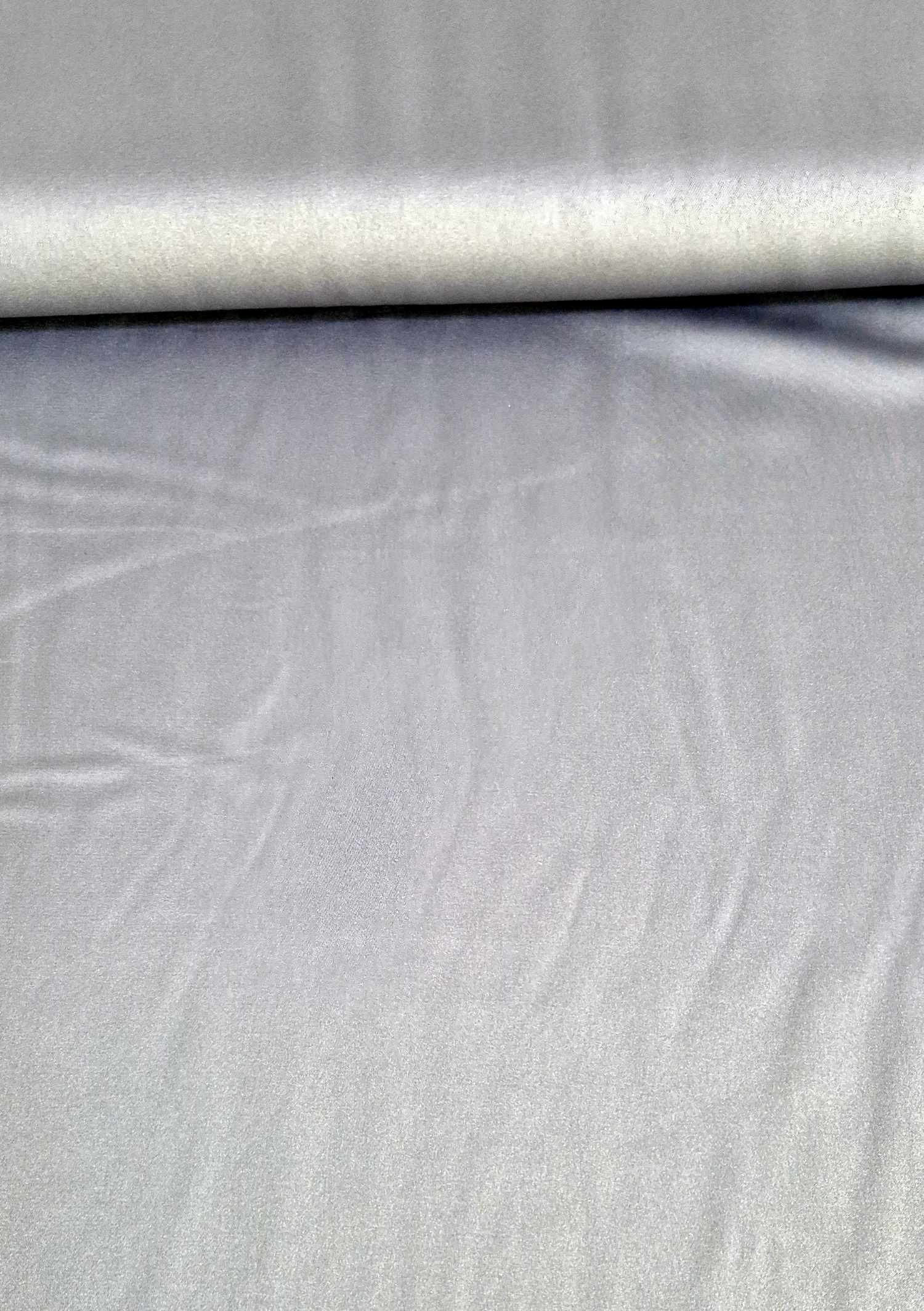 Stoff Satin fein silbergrau