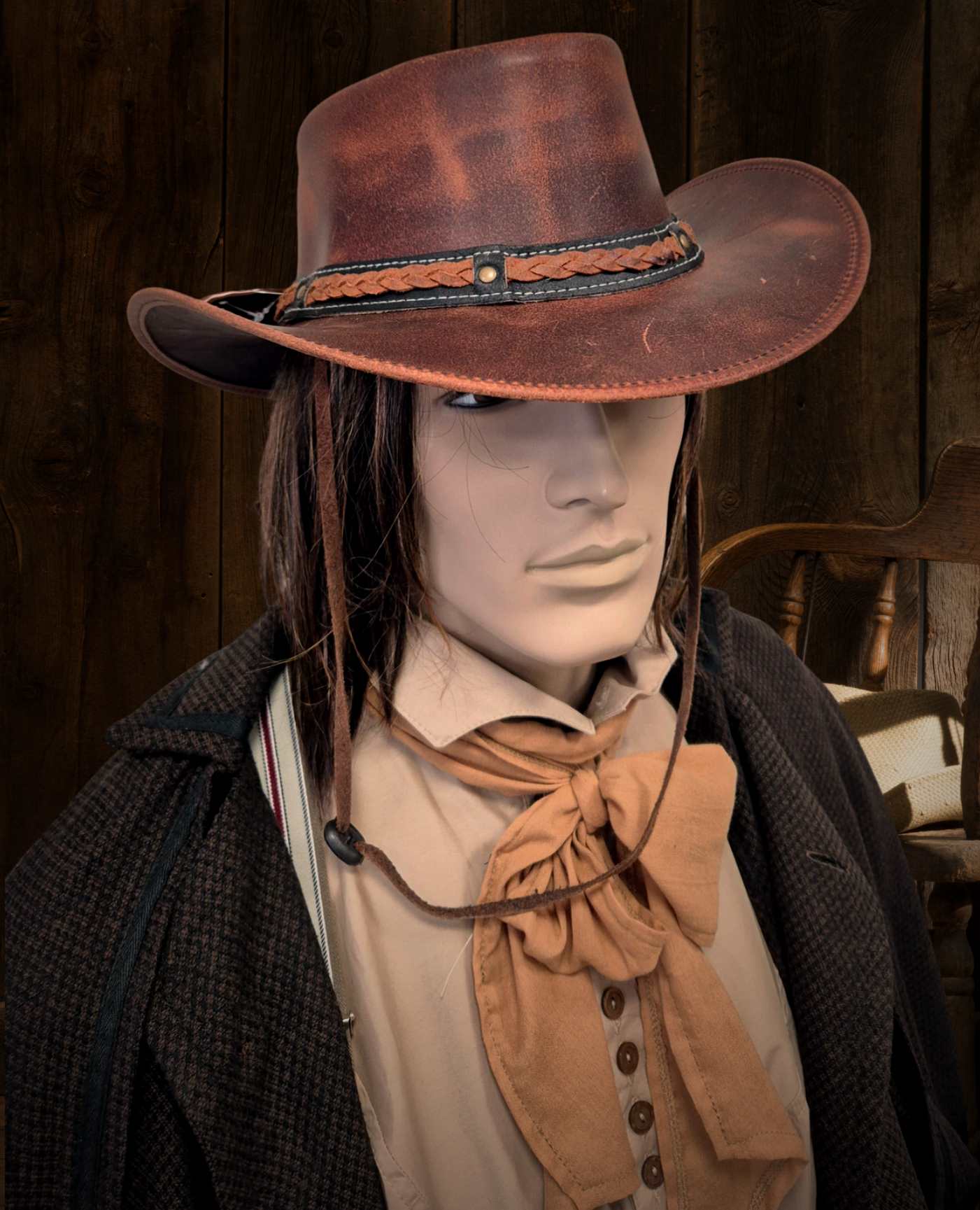 Cowboyhut Leder Schurke