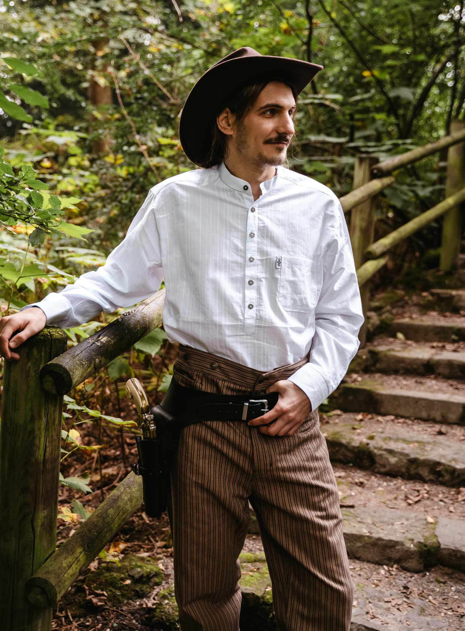 Farmerhemd Steampunk weiss