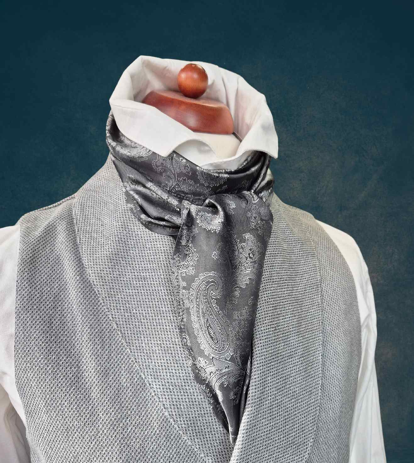 Kragenbinde paisley Mail silber