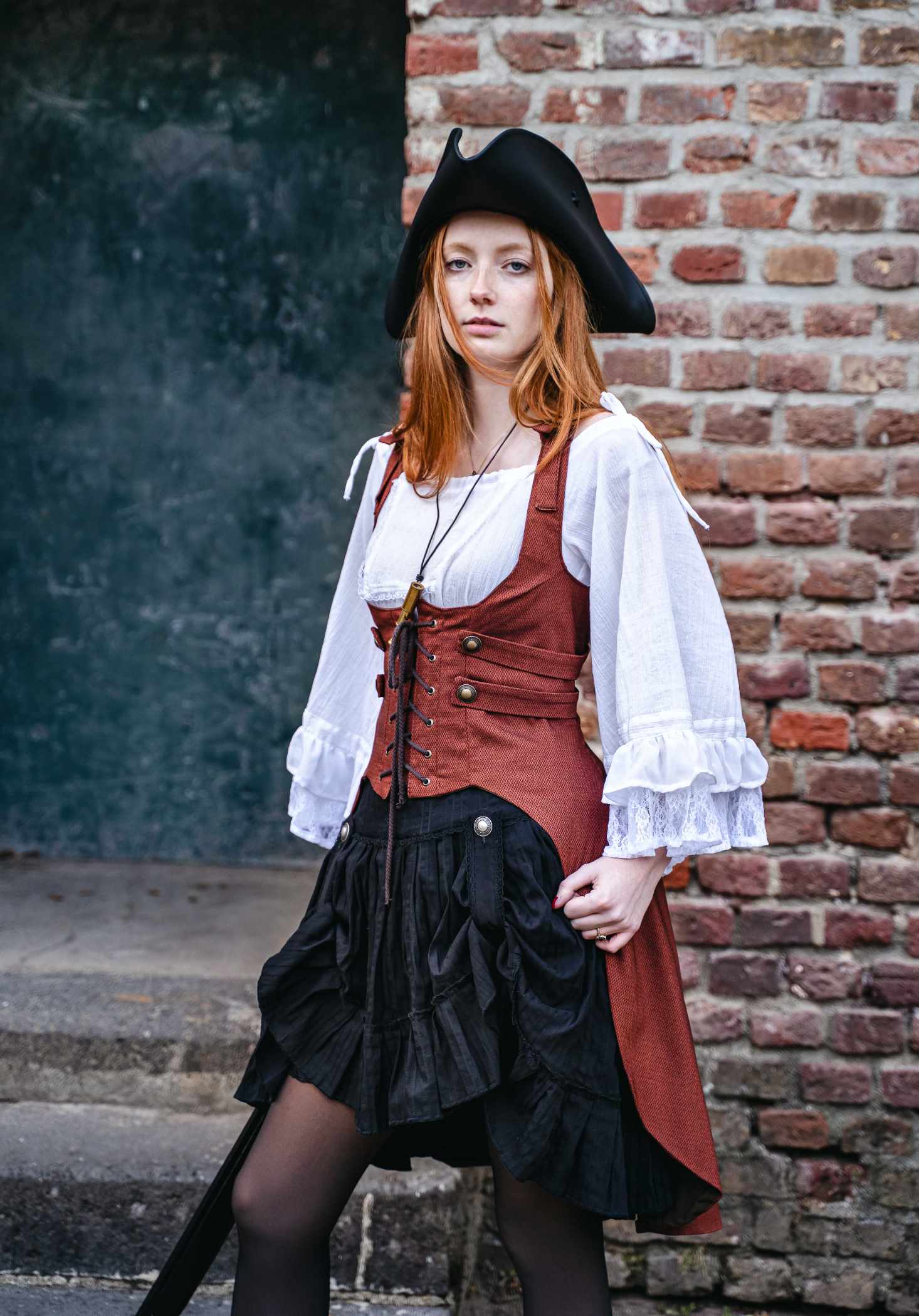 Steampunk Corsage Tail Kupfer