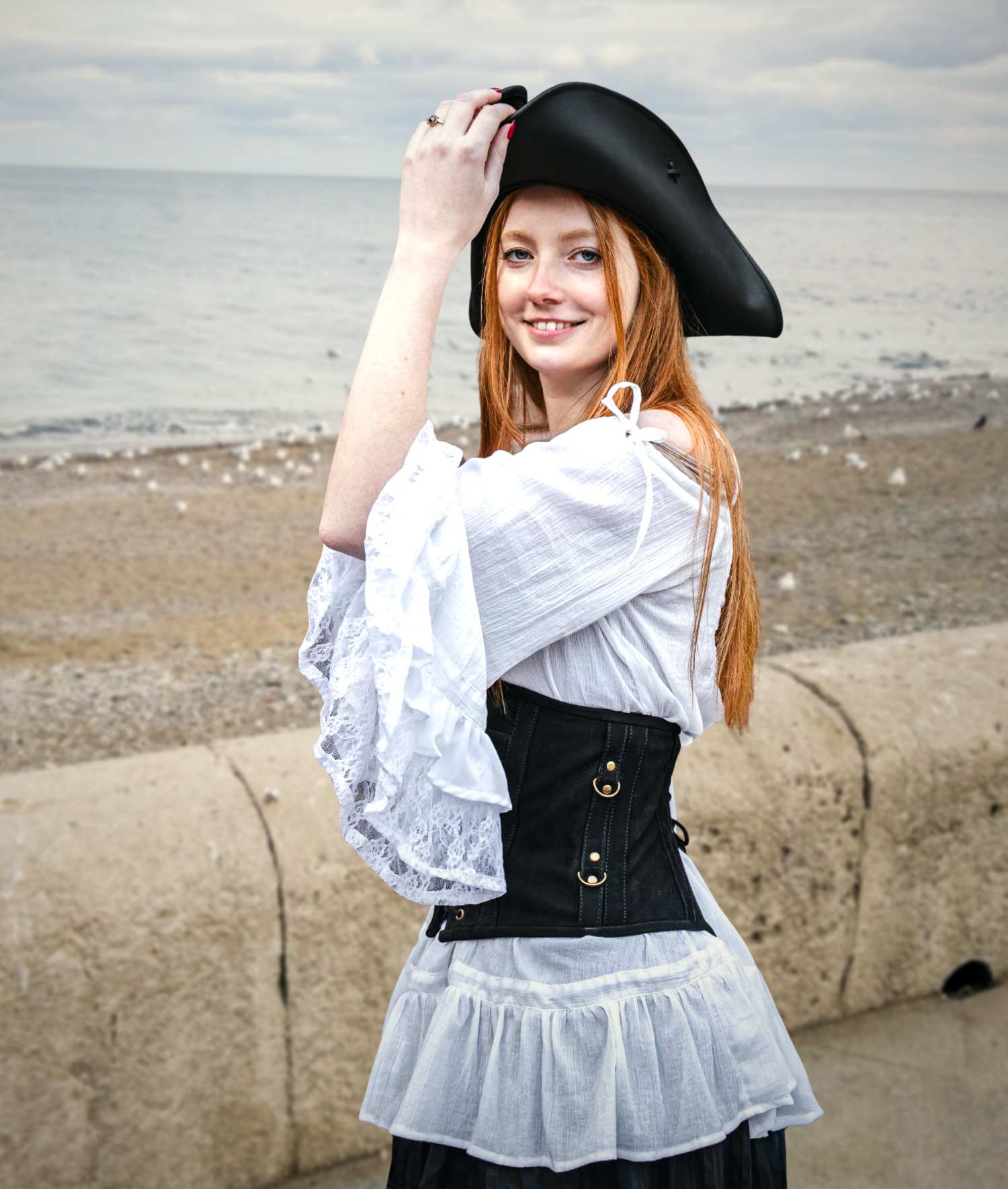 Piratenbluse Rüschenärmel Steampunk