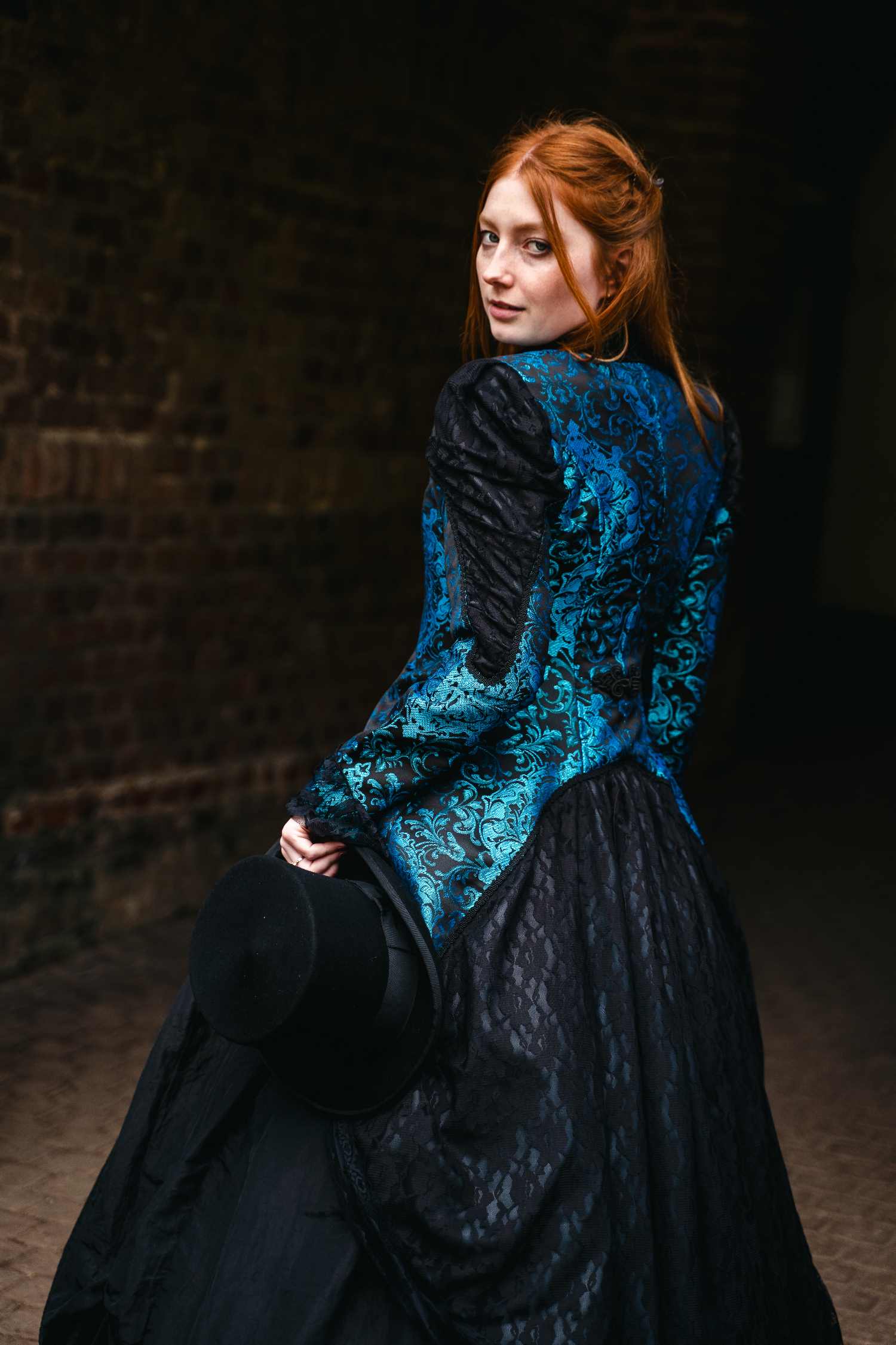 Jacke Damen Steampunk burlesque blau viktorianisch  blau