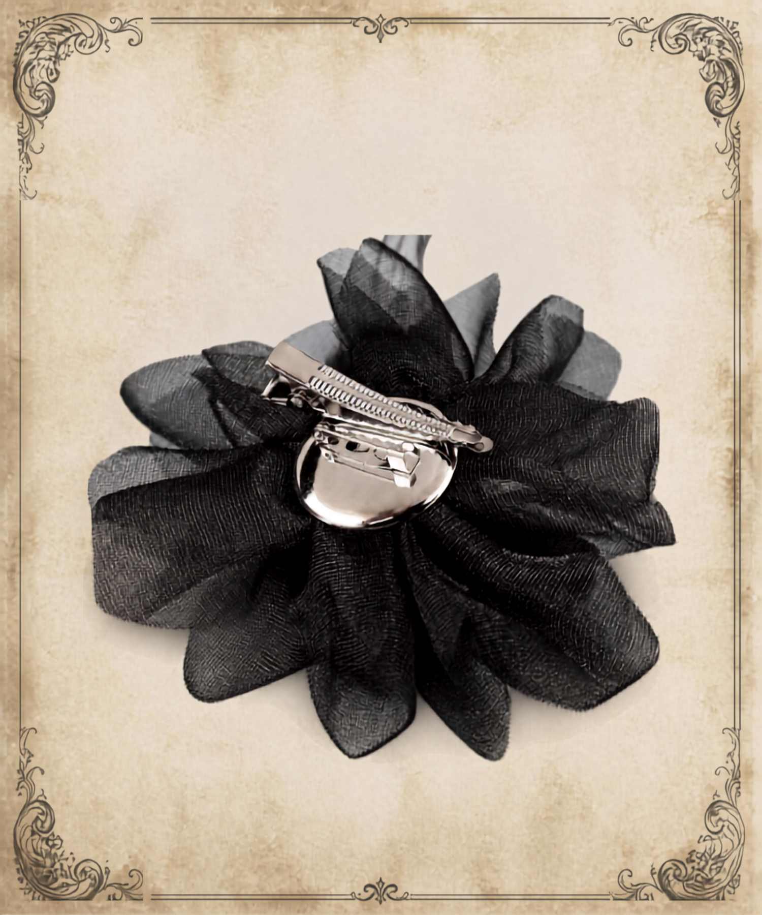 Brosche Satinrose Glasperlen