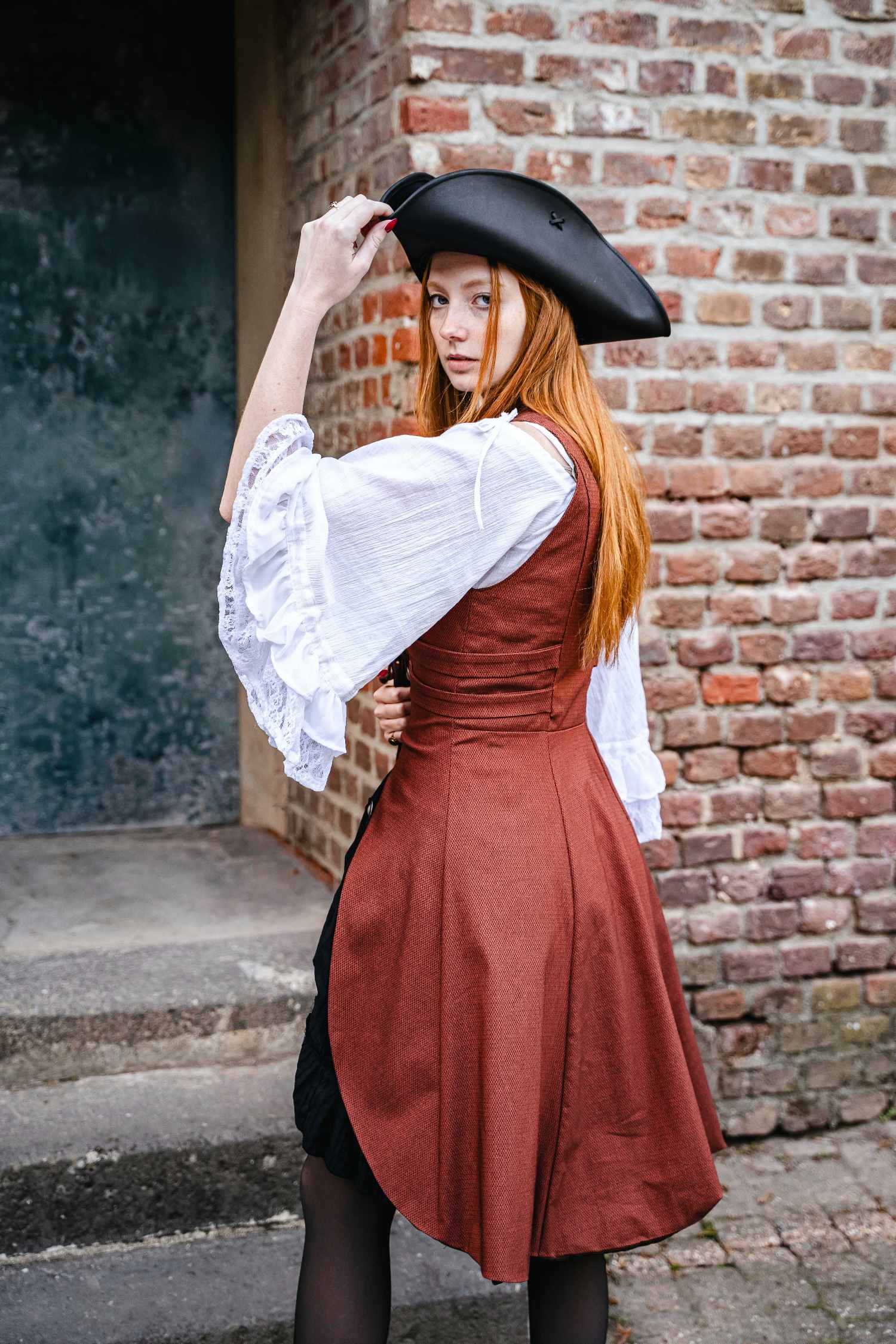 Steampunk Corsage Tail Kupfer