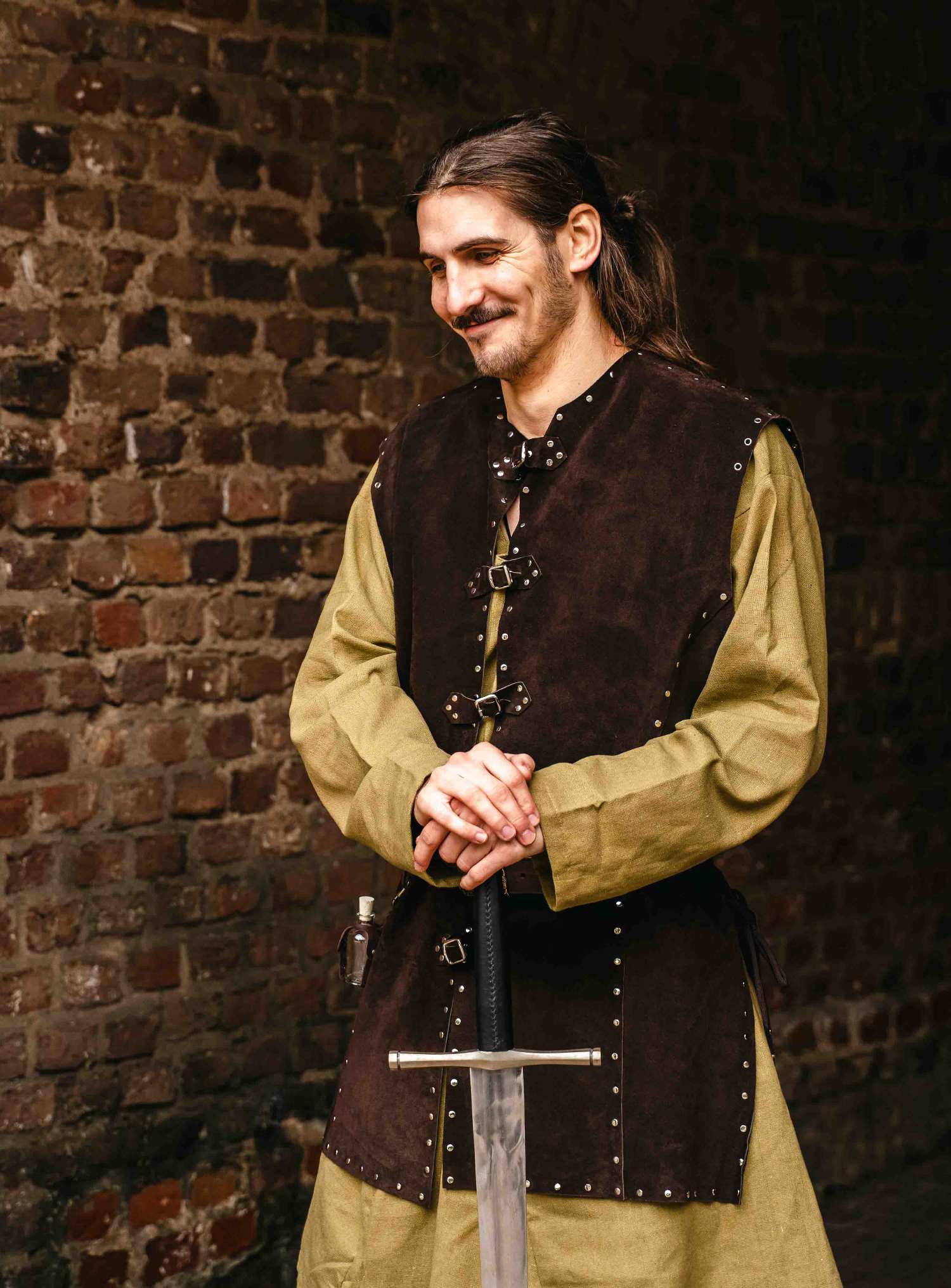 Gewandung Mittelalter Weste Leder