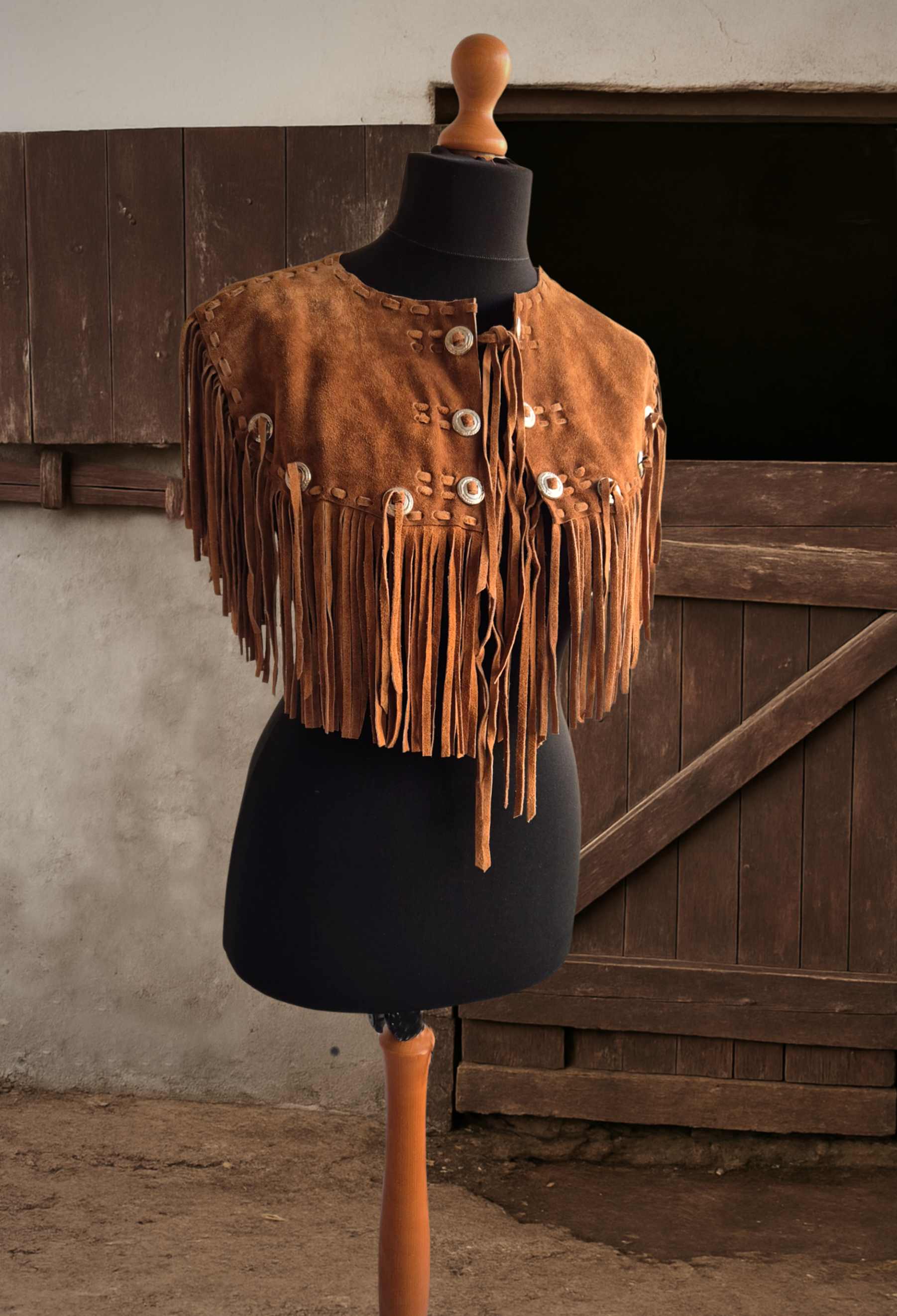 Leder Poncho Outlaw Damen