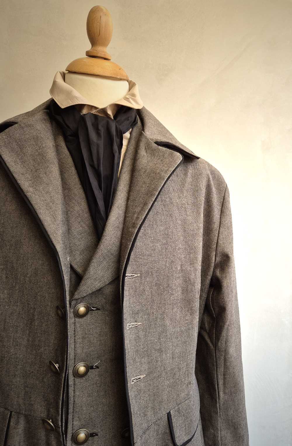 Mantel Gehrock western django grau