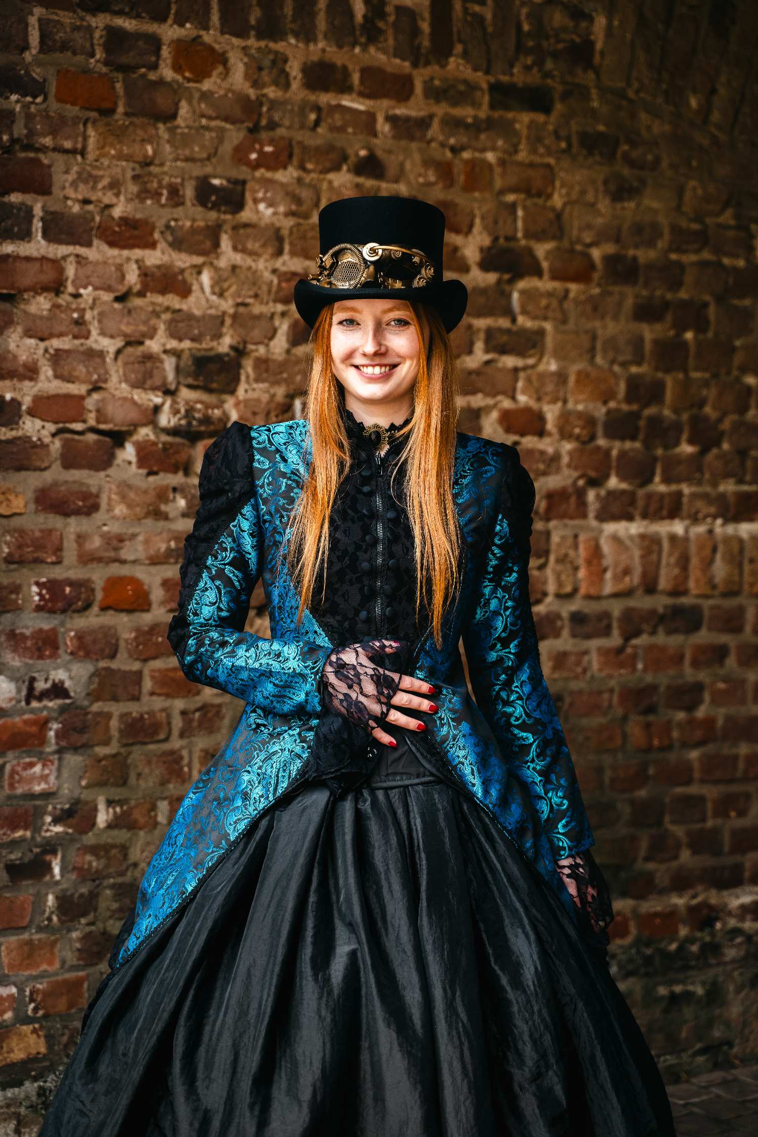 Jacke Damen Steampunk burlesque blau viktorianisch  blau