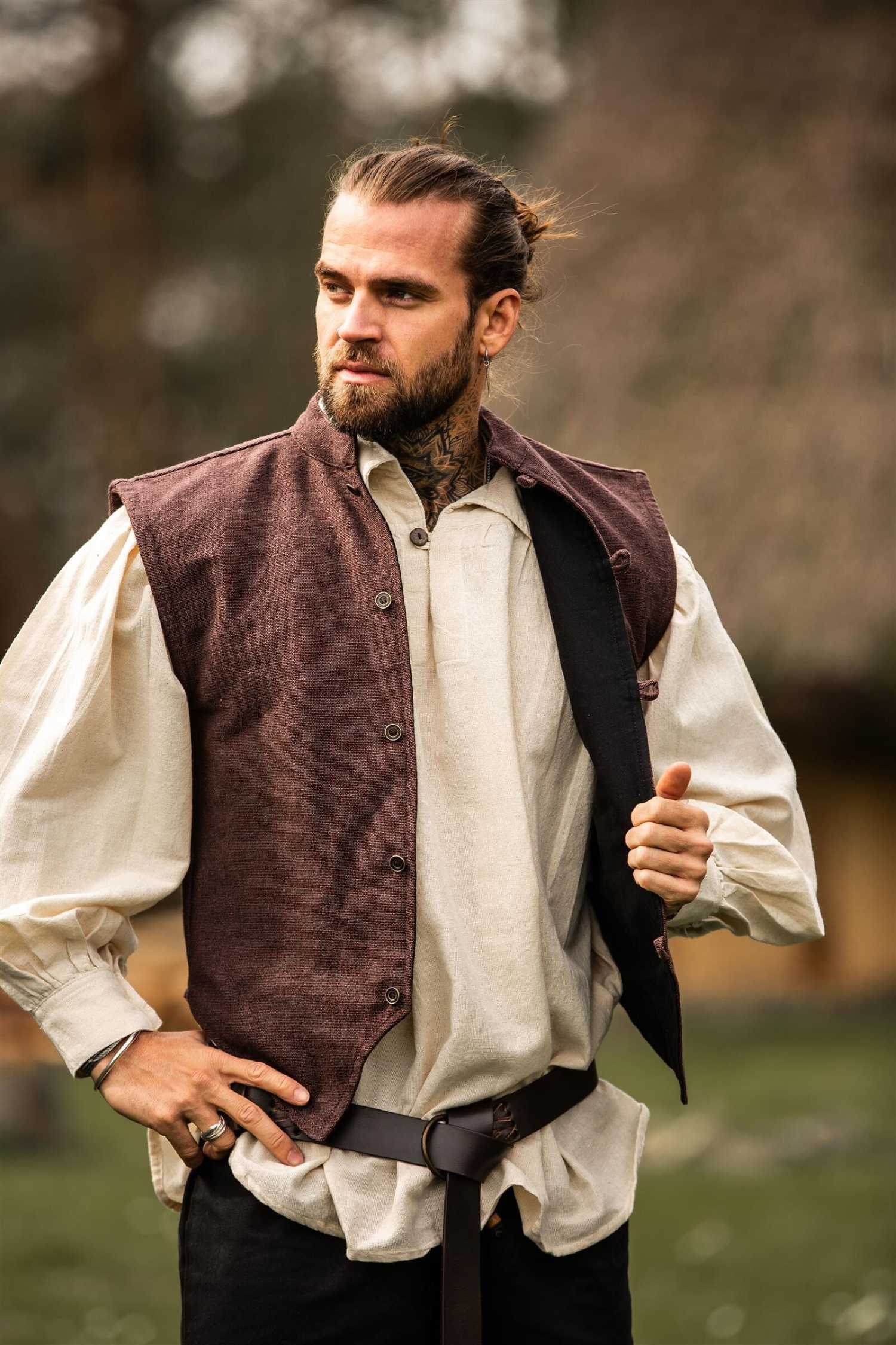 kurze Piratenweste Baumwolle braun