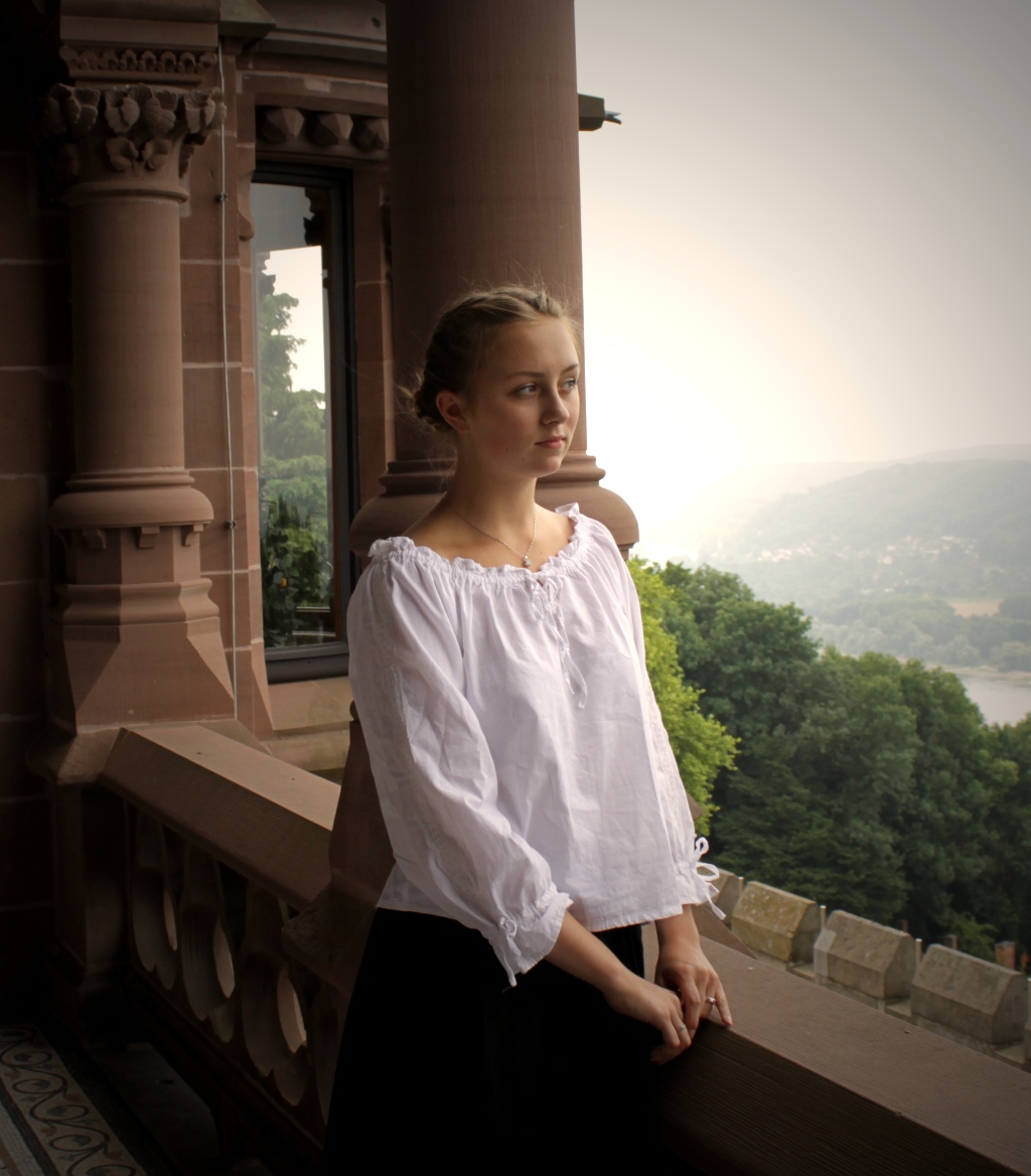 Bluse Folklore Weiß Langarm 