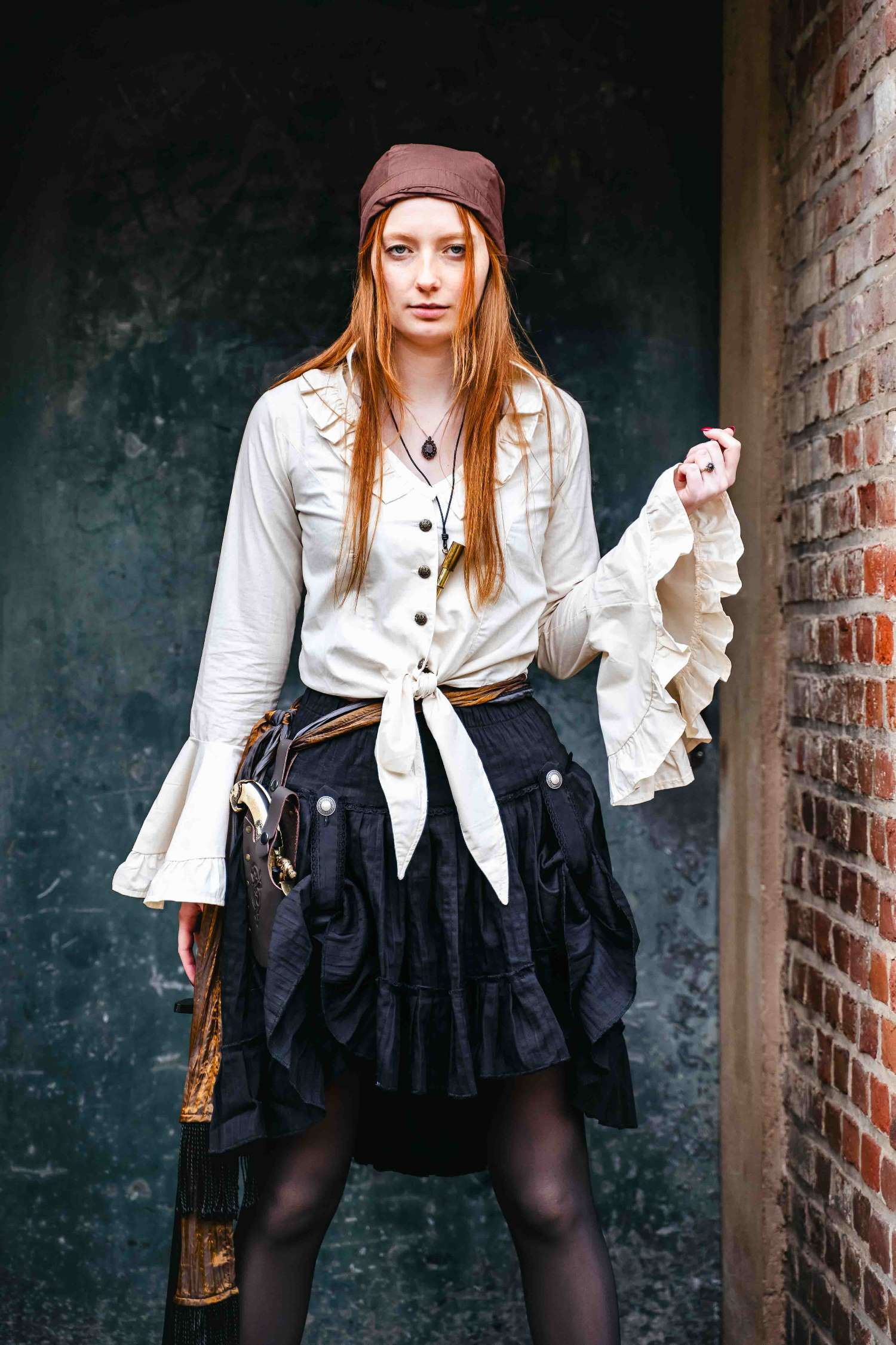 Rüschenbluse Freibeuterin Zipfel