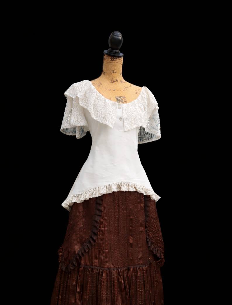 Kurzarm Bluse Meggy Weiß