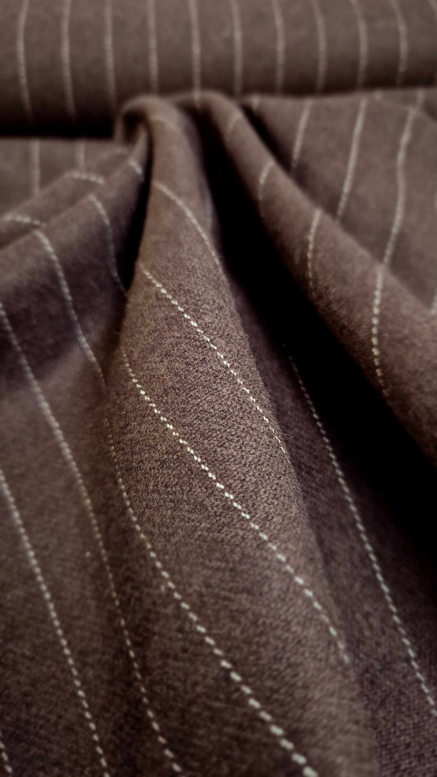 Tweed Stoff gestreift braun-beige
