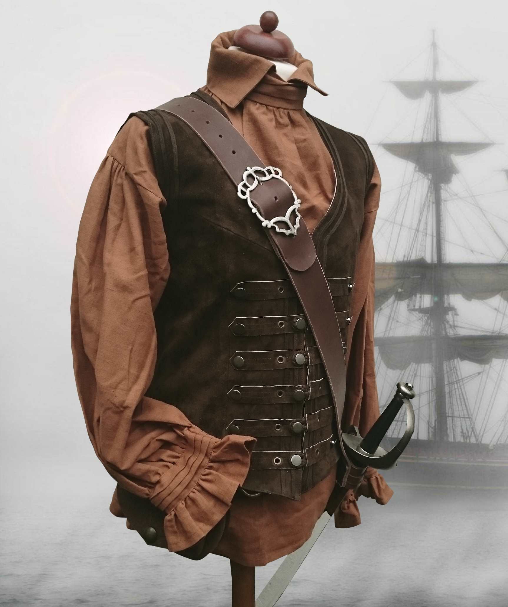 kurze Piraten Lederweste