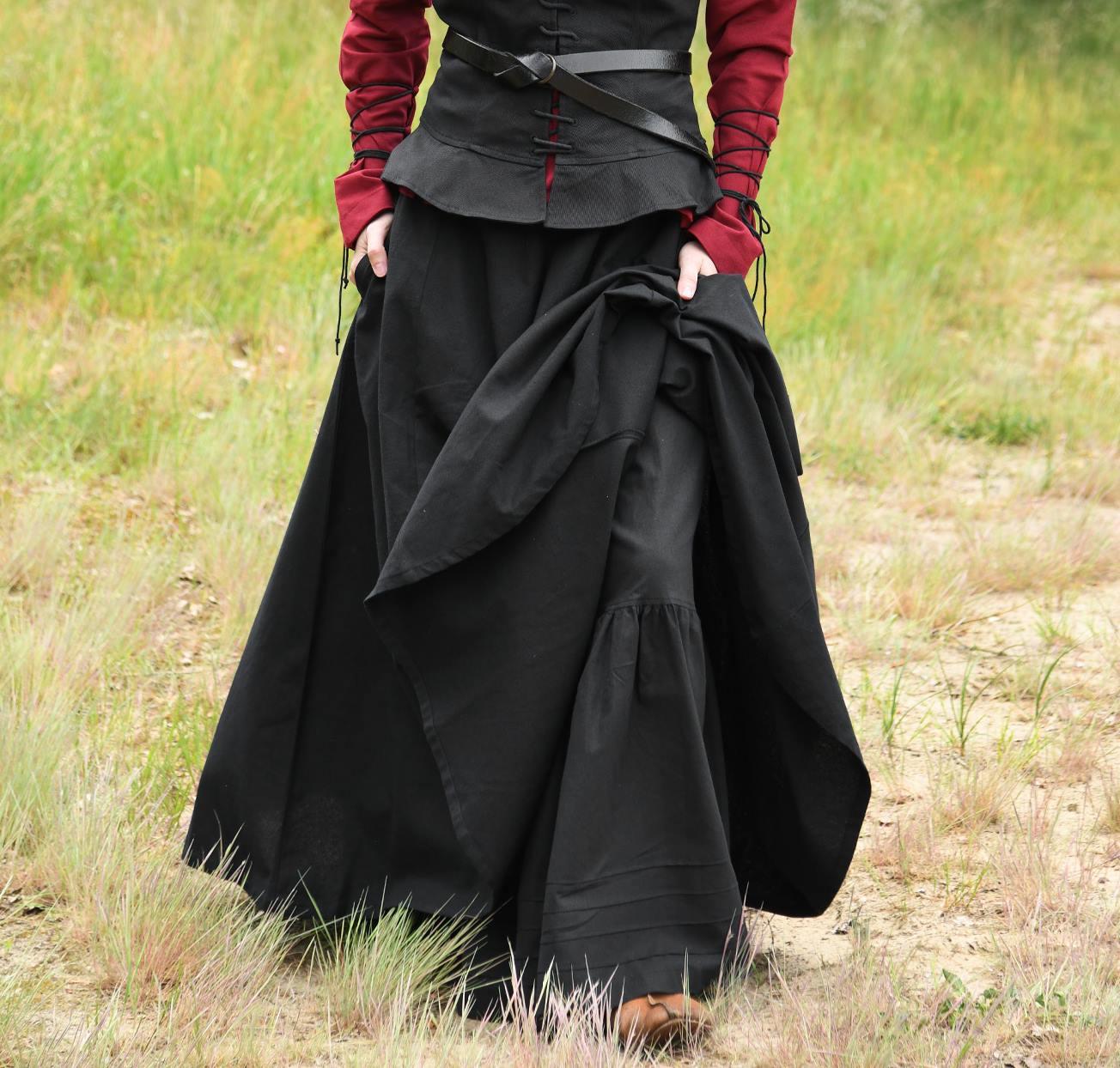 Unterrock Volant schwarz