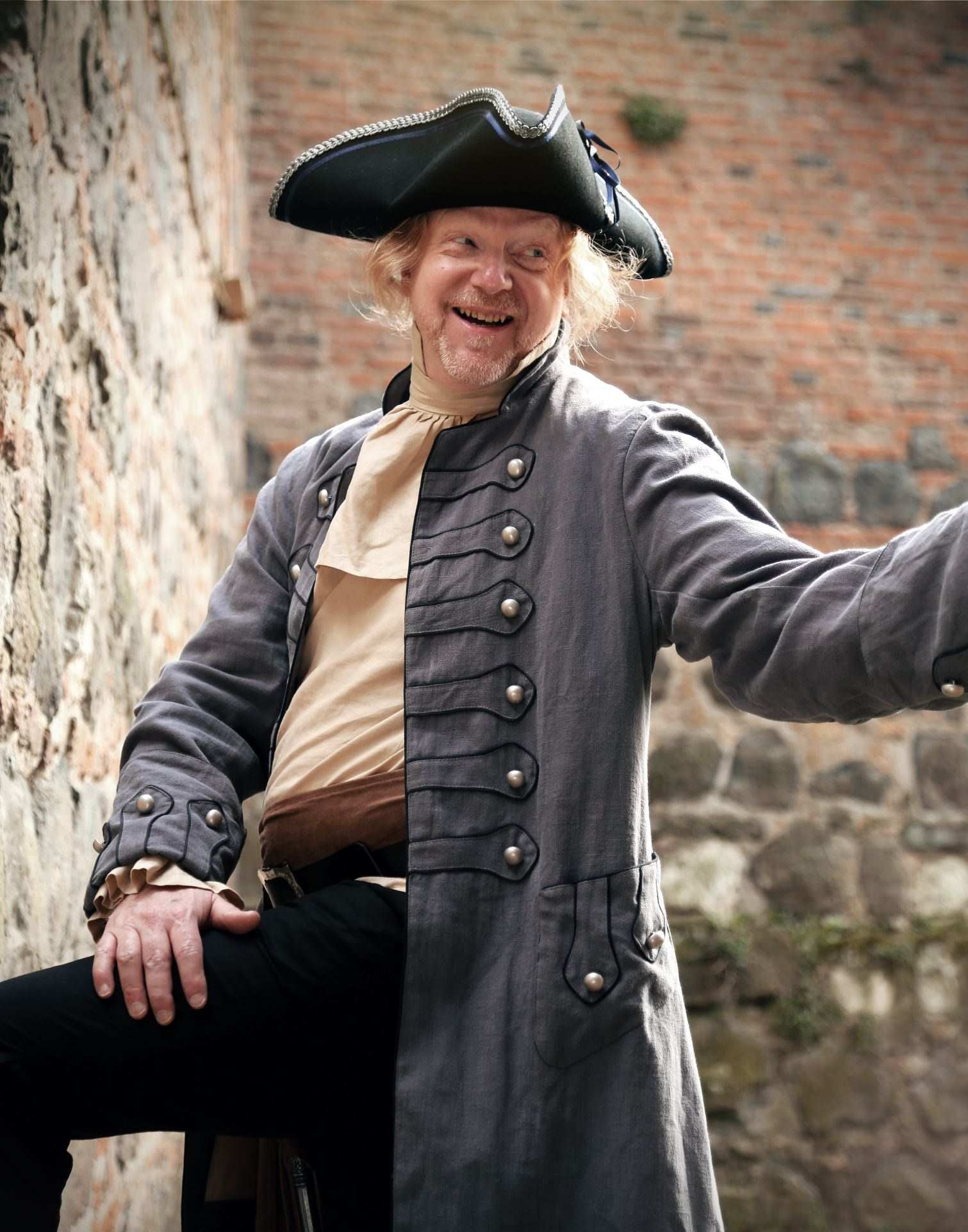 Piratenmantel Leinen grau