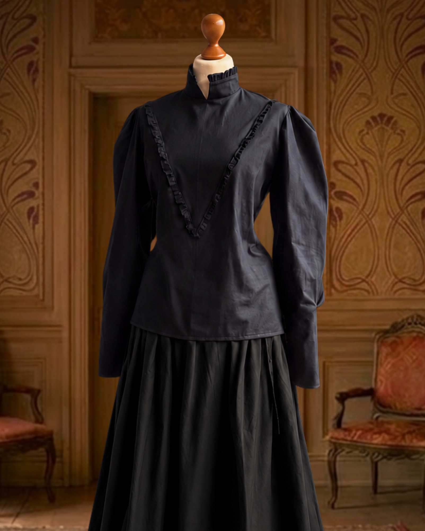 Bluse Helen Gründerzeit schwarz