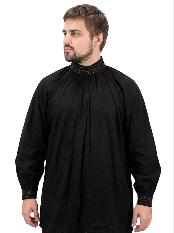 Tudor Hemd natur leicht schwarz