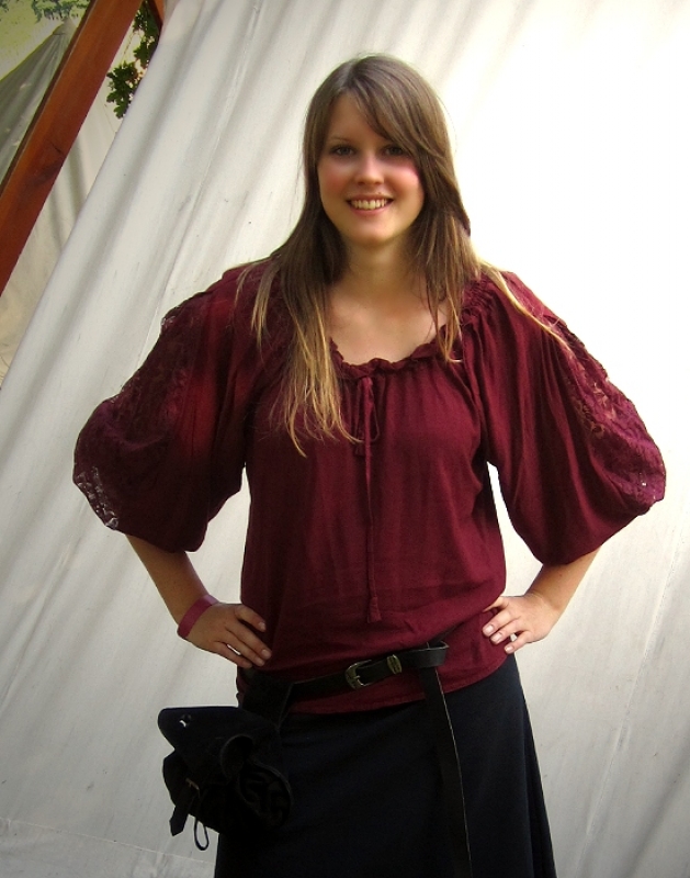 Bluse mit Spitze Tia Mittelalterbluse