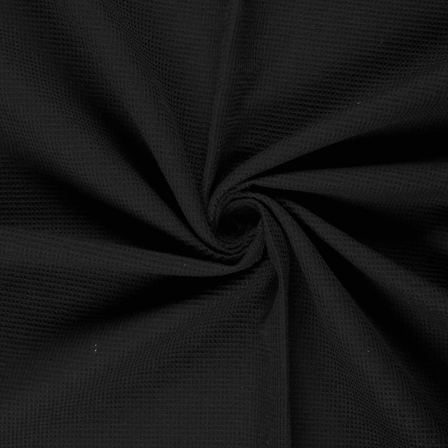 Stoff Waffelpiqué schwarz BW