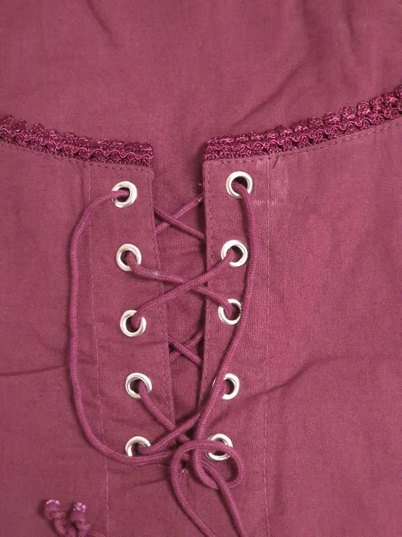 bluse cosplay damen rot mittelalter