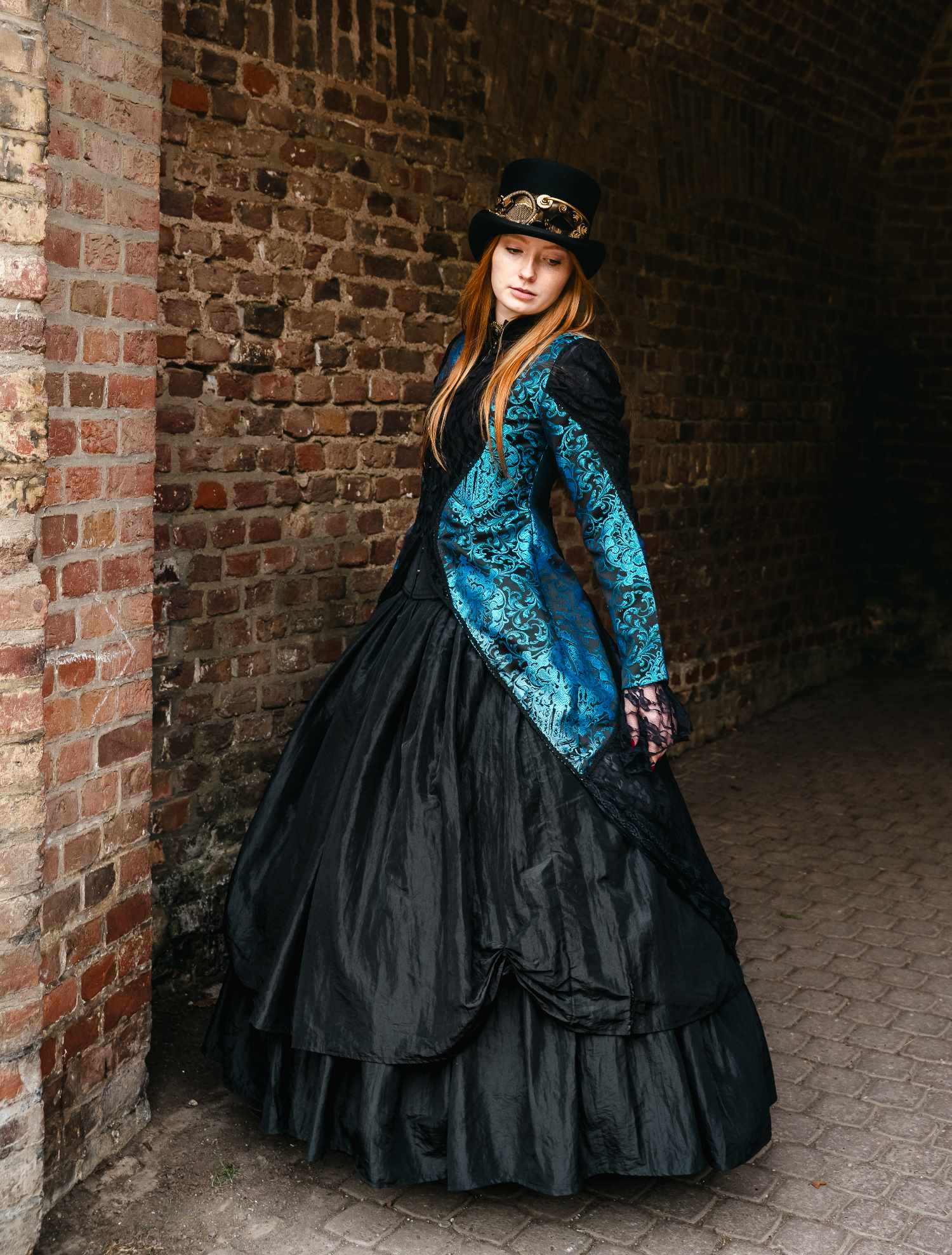 Jacke Damen Steampunk burlesque blau viktorianisch  blau