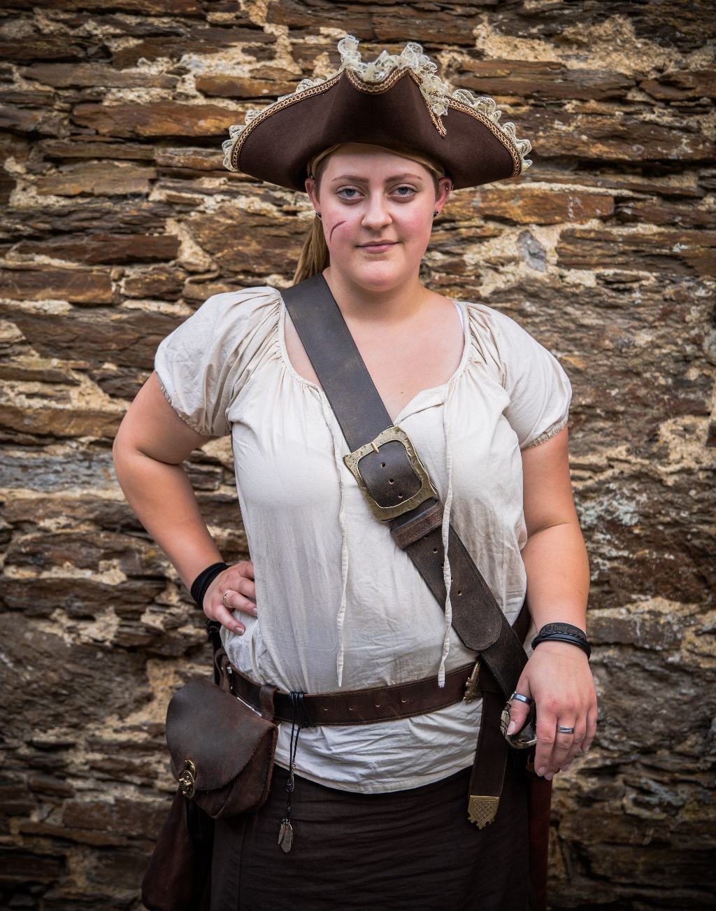 kurzarm piratenbluse baumwolle