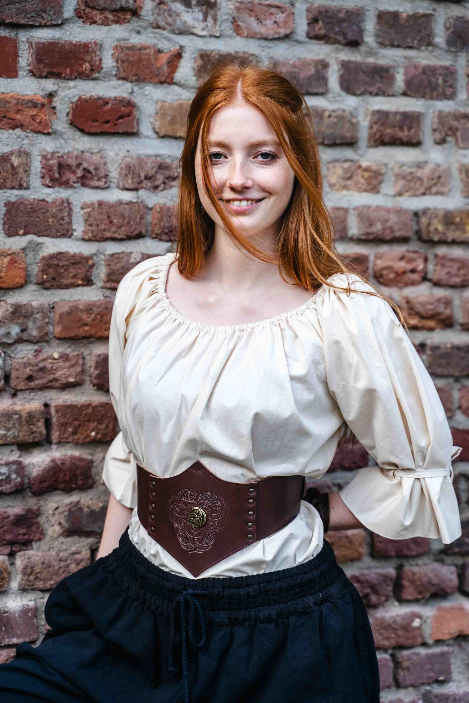 Bluse Wikingerin natur Größe 38