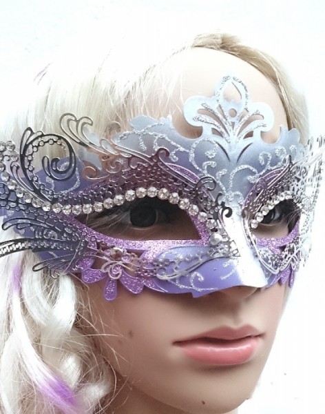 Maske Ornament flieder-silber